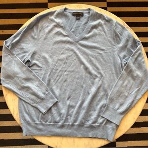 Brooks Brothers Cotton V-Neck Sweater - L